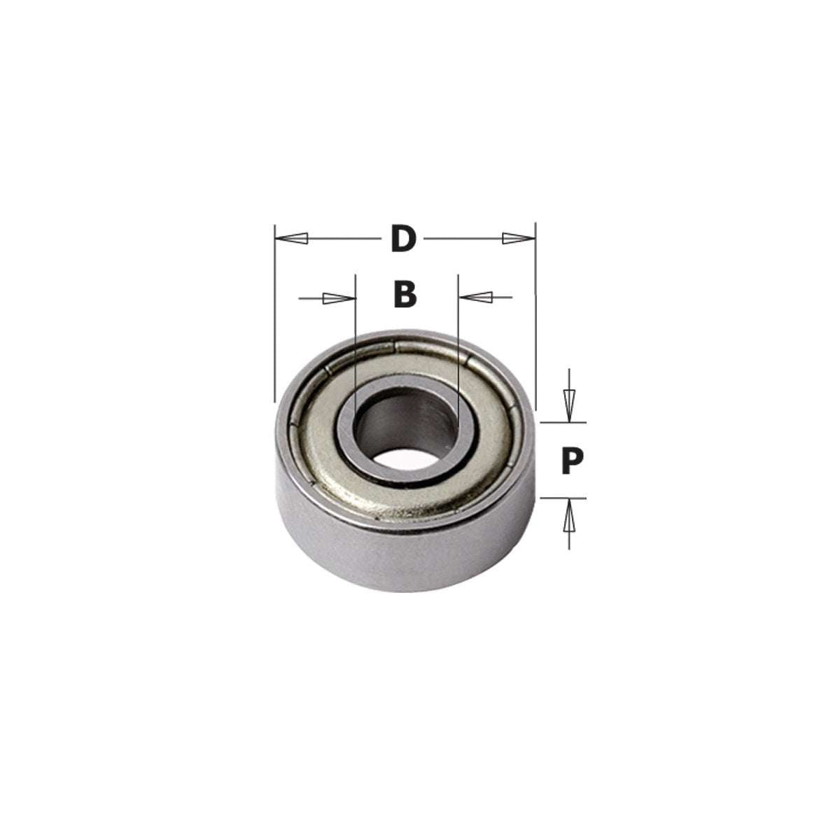 Cuscinetto di ricambio in acciaio per fresa, diametro 12,7 mm - CMT 791.063.00