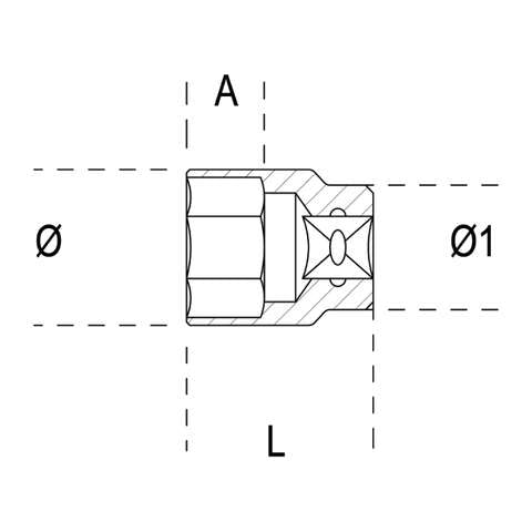 Chiavi a bussola con attacco quadro femmina 1/2" bocca poligonale, cromate - Beta