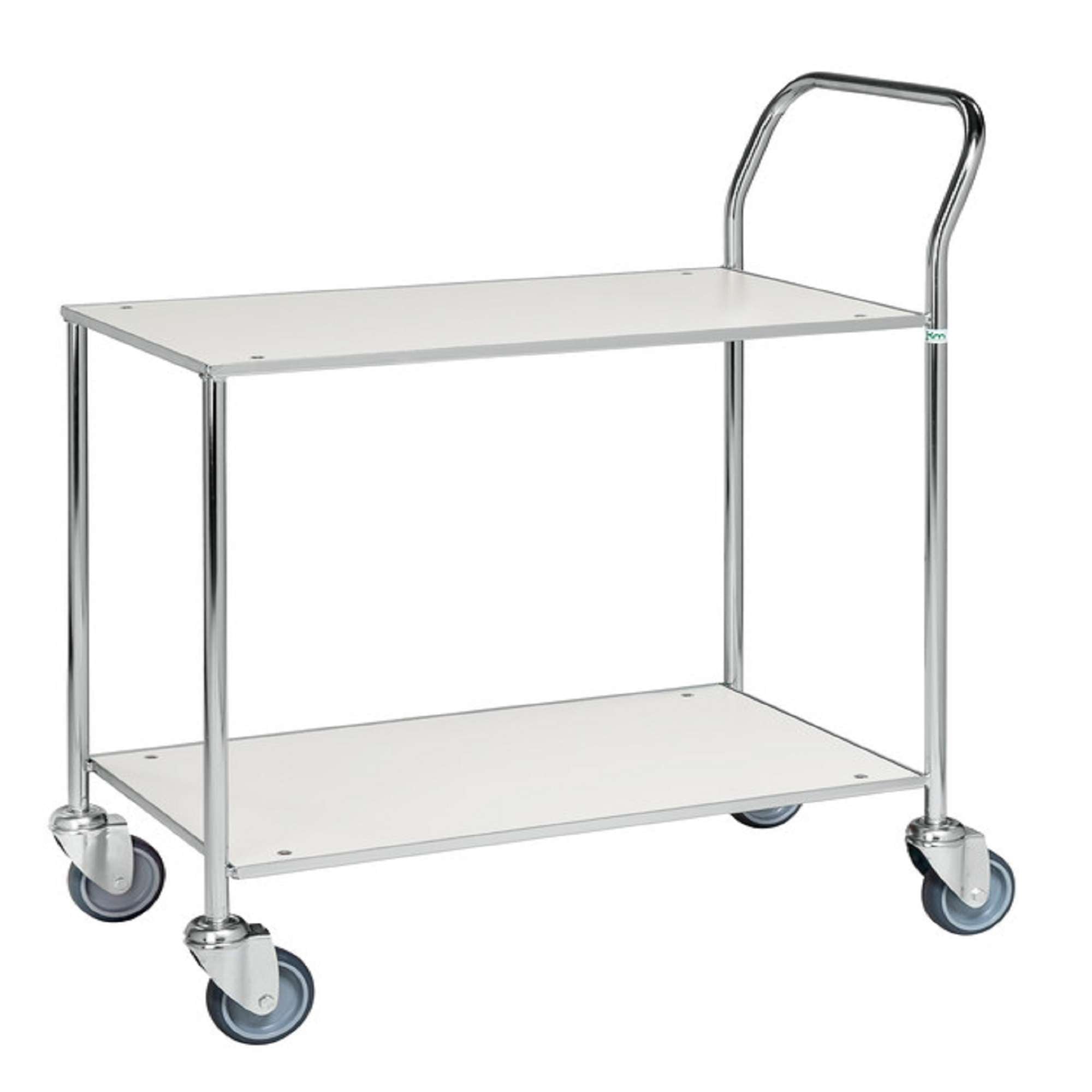 Carrello tavolo con 2 ripiani, Bianco 840x430x970 - Kongamek KM172-6