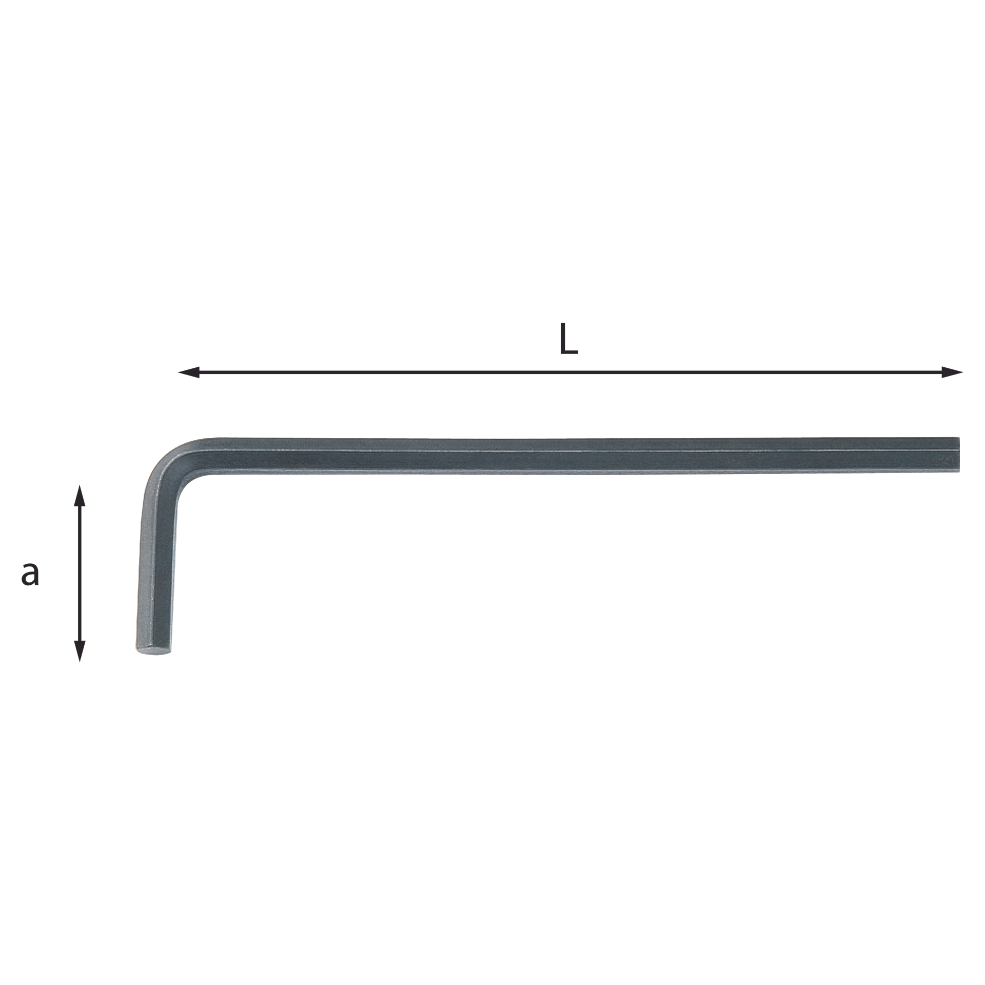 Chiave maschio esagonale lunga piegata in acciaio - Usag 280 L