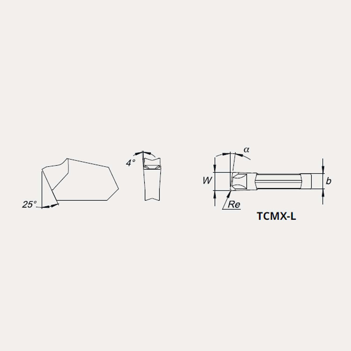 Inserto Neutro per Troncatura e Scanalatura - Talicarb TCMX4L8-TCP535