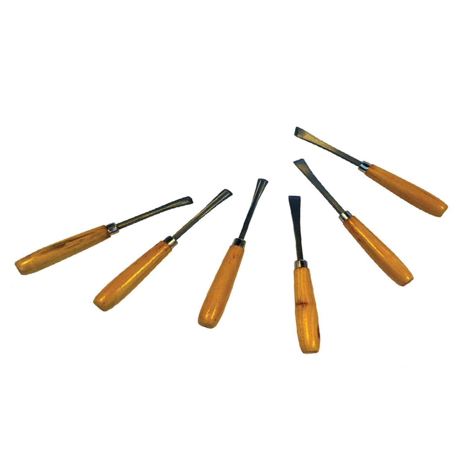 Kit scalpelli sgorbie 6 pz legno tornio lama set incisione - UM 60 SS06