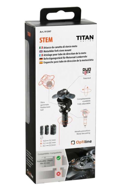 Titan Stem, supporto con attacco per canotto di sterzo in metallo - Lampa