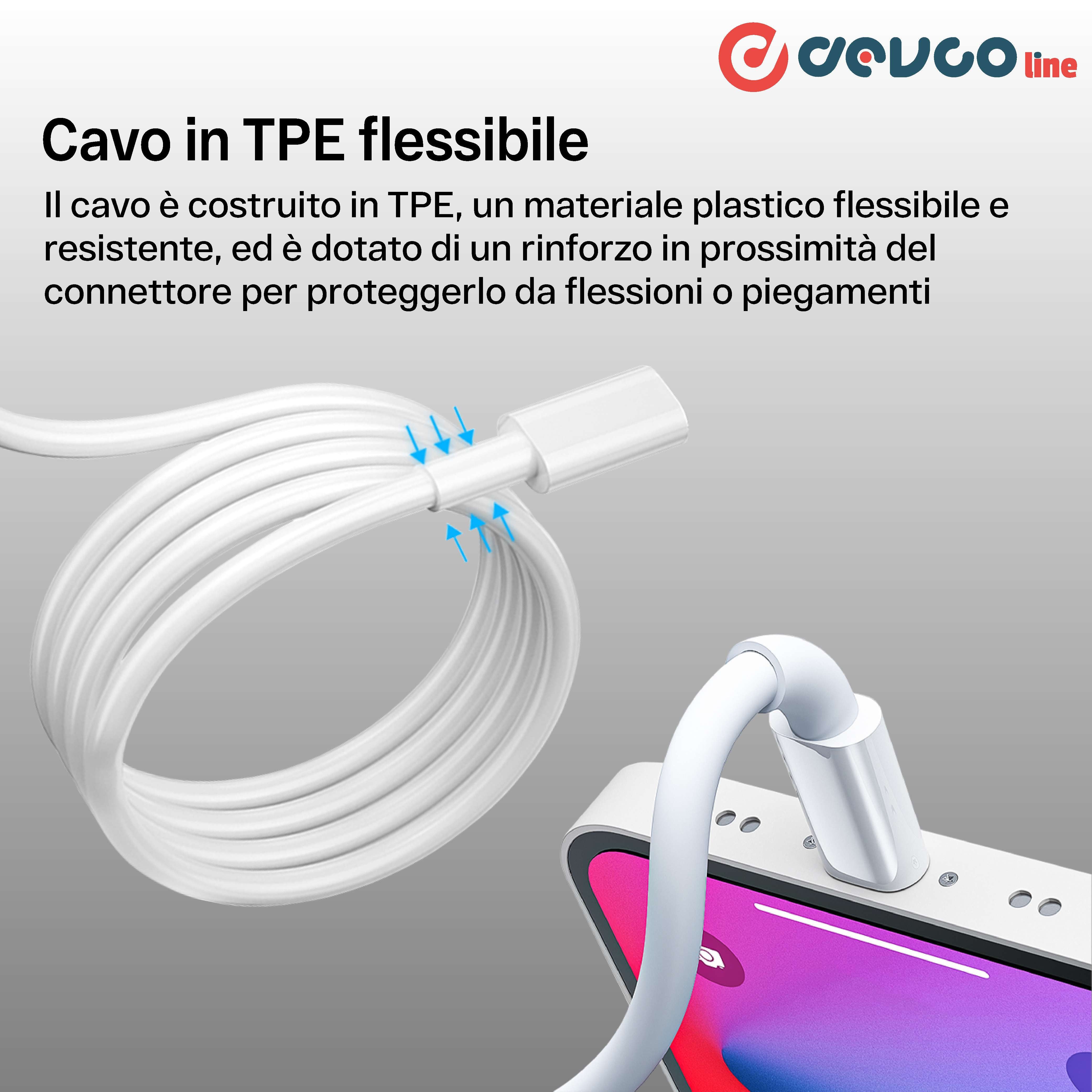 Cavo USB connettore compatibile con iPhone e USB-C 2 metri DEVCOline AT CR IPC2