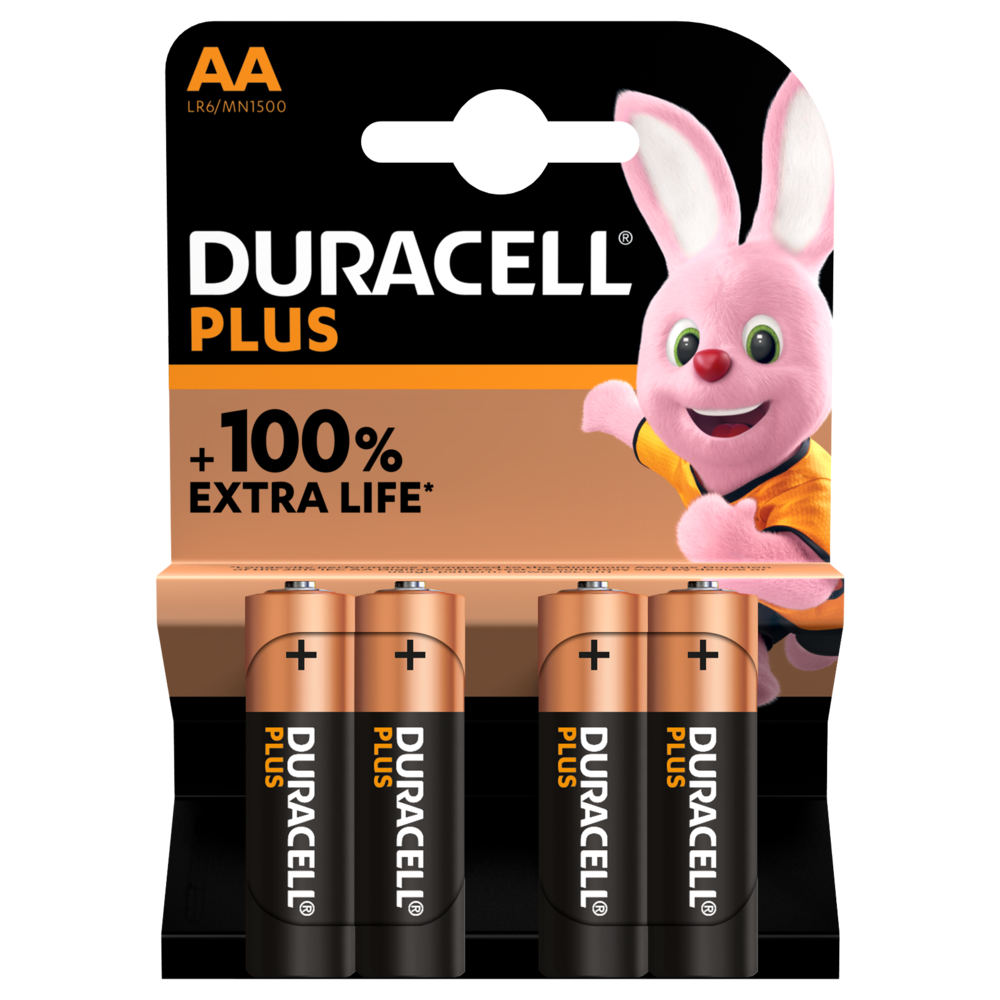 Batteria Duracell Plus AA Alcalina 1.5V confezione da 4 batterie - LR6/MN1500