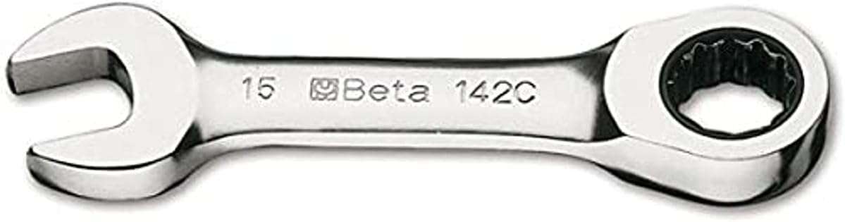 Chiavi combinate a forchetta e poligonale dritte a cricchetto cromate Beta 142C