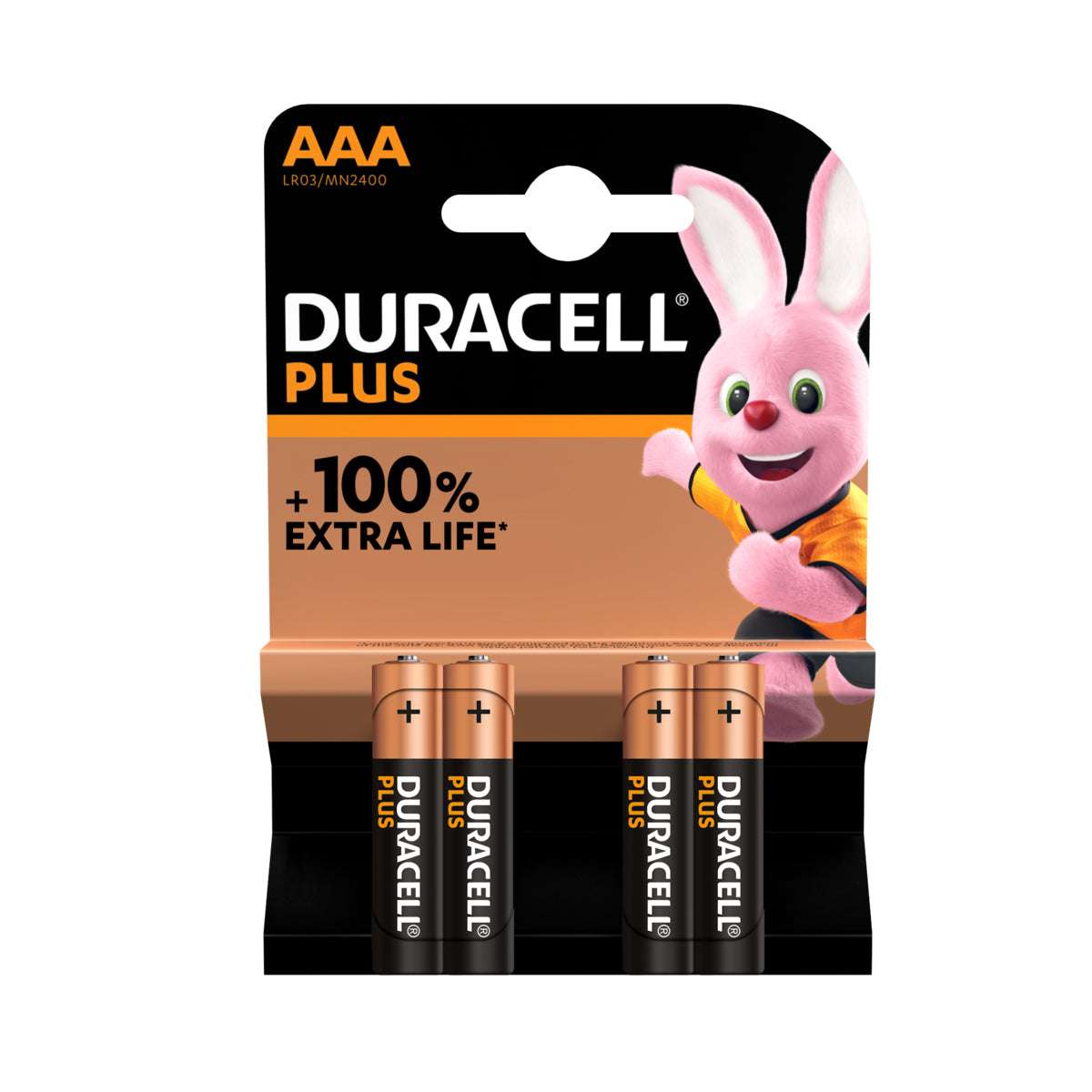 Batteria Duracell Plus AAA Alcalina 1.2V 750mAh scatola 4 batterie - LR03/MN2400